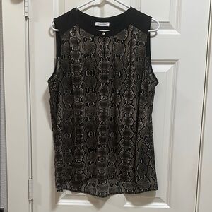 Calvin Klein Snakeskin Print Sleeveless Blouse